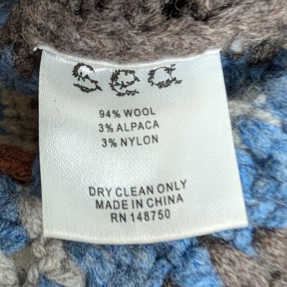 SEA New York Farrah Crochet Sweater Womens Size XS Brown Blue Wool Alpaca Crop - Picture 7 of 12